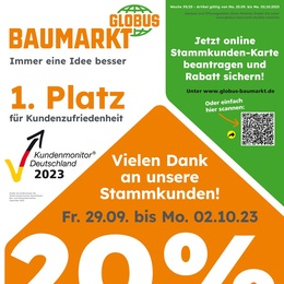 Globus Baumarkt Prospekt - Angebote ab 25.09.