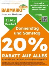 Globus Baumarkt Prospekt - Angebote ab 28.10.