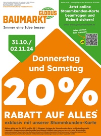 Globus Baumarkt Prospekt - Angebote ab 28.10.