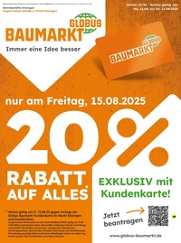 Globus Baumarkt Prospekt - Angebote ab 11.08.