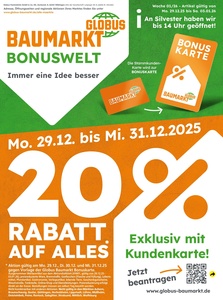 Globus Baumarkt Prospekt - Angebote ab 29.12. - Seite 1