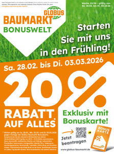 Globus Baumarkt Prospekt - Werbewoche 10/2026