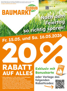 Globus Baumarkt Prospekt - Angebote ab 15.05.