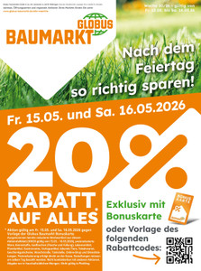 Globus Baumarkt Prospekt - Angebote ab 15.05.