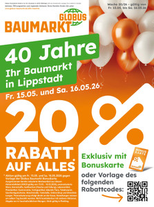 Globus Baumarkt Prospekt - Angebote ab 15.05.