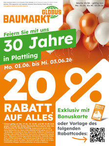 Globus Baumarkt Prospekt - Angebote ab 01.06.