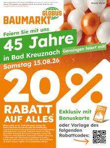 Globus Baumarkt Prospekt - Angebote ab 10.08.