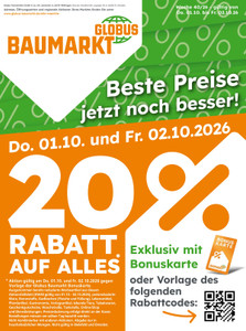 Globus Baumarkt Prospekt - Angebote ab 01.10.