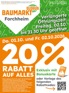 Globus Baumarkt Prospekt - Angebote ab 01.10.