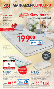 Matratzen Concord Prospekt - Angebote ab 26.08.
