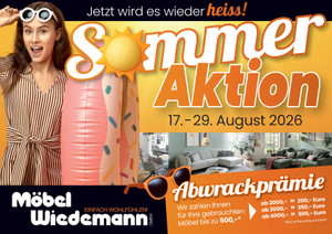 Möbel Wiedemann Prospekt - Möbel Wiedemann Sommer Aktion