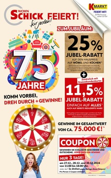 Wohn Schick Prospekt - zum Jubiläum 75 Jahre