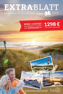 Hauser Reisen Prospekt - Extrablatt Nord  und Ostsee - Seite 1