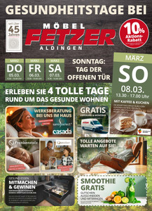 Möbel Fetzer Prospekt - Gesundheitstage