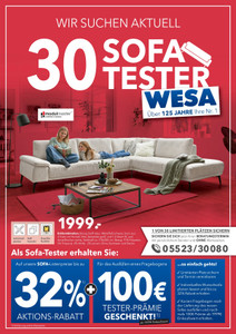 WESA Einrichtungshaus Prospekt - Sofa Test Tage