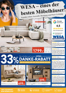 WESA Einrichtungshaus Prospekt - Eines der besten Möbelhäuser