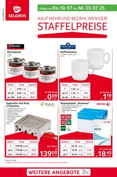 SELGROS Prospekt - Staffelpreise