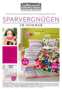 Bettenhaus Schlenker-Kayser Prospekt - Sparvergnügen