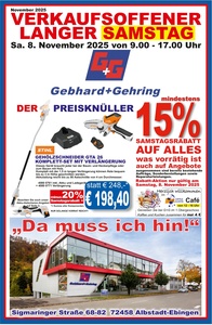 Gebhard + Gehring Prospekt - Verkaufsoffener Sonntag 08.11.25.