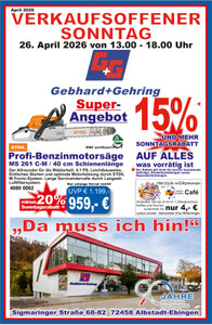 Gebhard + Gehring Prospekt - 2026 KW 17 | GG Verkaufsoffener Sonntag