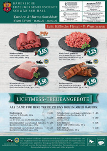 Bäuerliche Erzeugergemeinschaft Schwäbisch Hall Prospekt - 2026/07 | Bäuerlich. Erzeugergemeinschaft KW08/09
