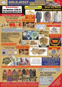 Goldankauf Prospekt - Gold Josef jewelry, Antiques