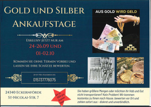 Goldankauf Prospekt - Ankaufstage in Eckernförde