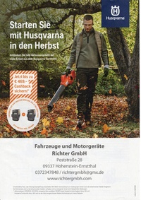 Husqvarna Prospekt - Fahrzeuge- und Motorgeräte Richter