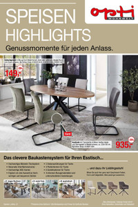 Opti Wohnwelt Prospekt - Speisen Highlight