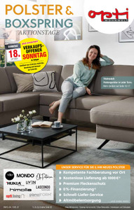 Opti Wohnwelt Prospekt - Polster und Boxspring Aktionstage