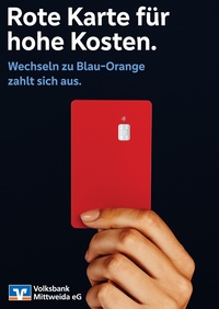 Volksbank Mittweida Prospekt - Rote Karte für hohe Kosten.