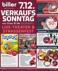 biller Prospekt - Verkaufsoffener Sonntag am 07.12.