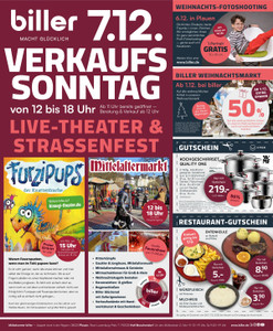 biller Prospekt - Verkaufsoffener Sonntag am 07.12.