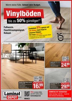 Laminat DEPOT Prospekt - Vinylböden bis zu 50% günstiger!