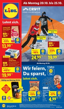 Lidl Prospekt - Wir feiern, Du sparst, lohnt sich.