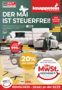 Möbel Knappstein Prospekt - Knappstein K12/26 Der Mai ist steuerfrei