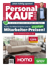 HOMA Wohnwelt Prospekt - Personalkauf 2024