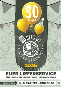Alf's Burger & Pizza Manufaktur Prospekt - Euer Lieferservice für Limbach-Oberfrohna und Umgebung