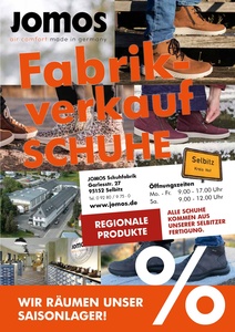 JOMOS Schuhfabrik Prospekt - Fabrikverkauf Selbitz