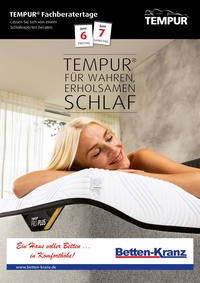 Betten Kranz Prospekt - Tempur Fachberatertage