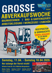 Wolf Baumaschinen Prospekt - Grosse Abverkaufswoche