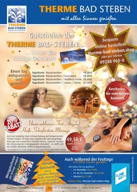 Therme Bad Steben Prospekt - Weihnachtsflyer 2025