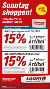 toom Baumarkt Prospekt - Sonntag Shoppen in Henstedt-Ulzburg!