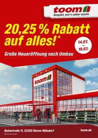 toom Baumarkt Prospekt - Große Neueröffnung nach Umbau, Düren