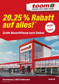toom Baumarkt Prospekt - Große Neueröffnung nach Umbau, Falkenstein