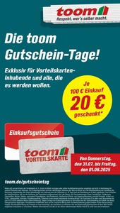 toom Baumarkt Prospekt - Die Toom Gutschein-Tage!