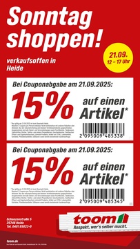 toom Baumarkt Prospekt - Sonntag Shoppen in Heide!