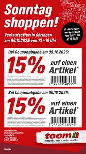 toom Baumarkt Prospekt - Sonntag Shoppen in Öhringen!