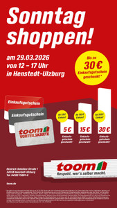 toom Baumarkt Prospekt - Sonntag Shoppen in Henstedt!