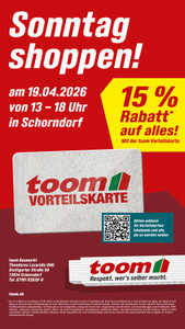 toom Baumarkt Prospekt - Sonntag Shoppen in Schorndorf!